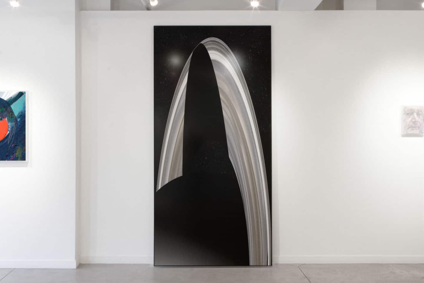 Alex Fischer, Disc, 2013 install at Dry Pixels and Wet Molecules, O'Born Contemporary